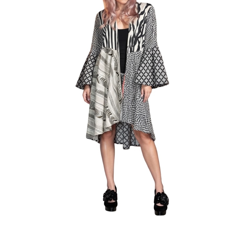 Sacred Threads Black and White Patterned Kids Dress - Picture 16 of 16